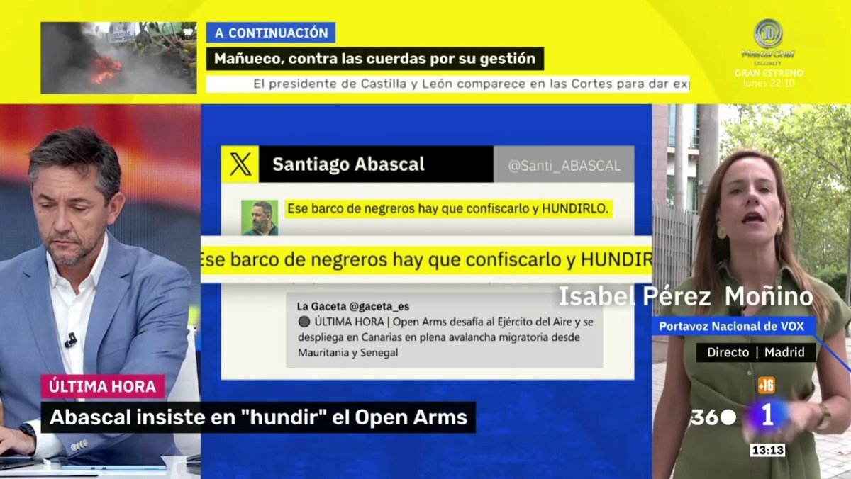 Javier Ruiz con la portavoz de Vox en 'Mañaneros 360'