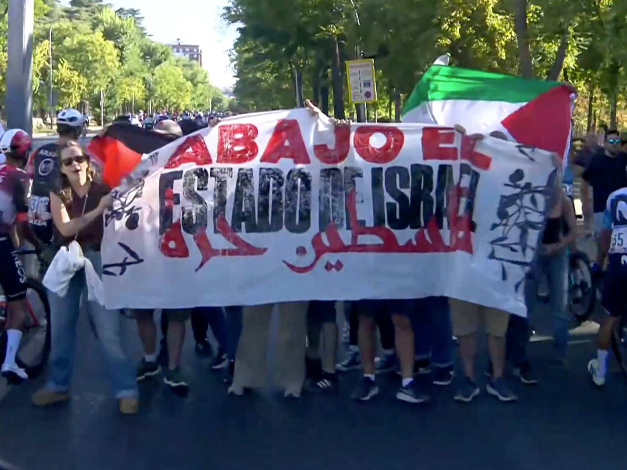Las manifestaciones propalestinas suponen la cancelación de la Vuelta Ciclista
