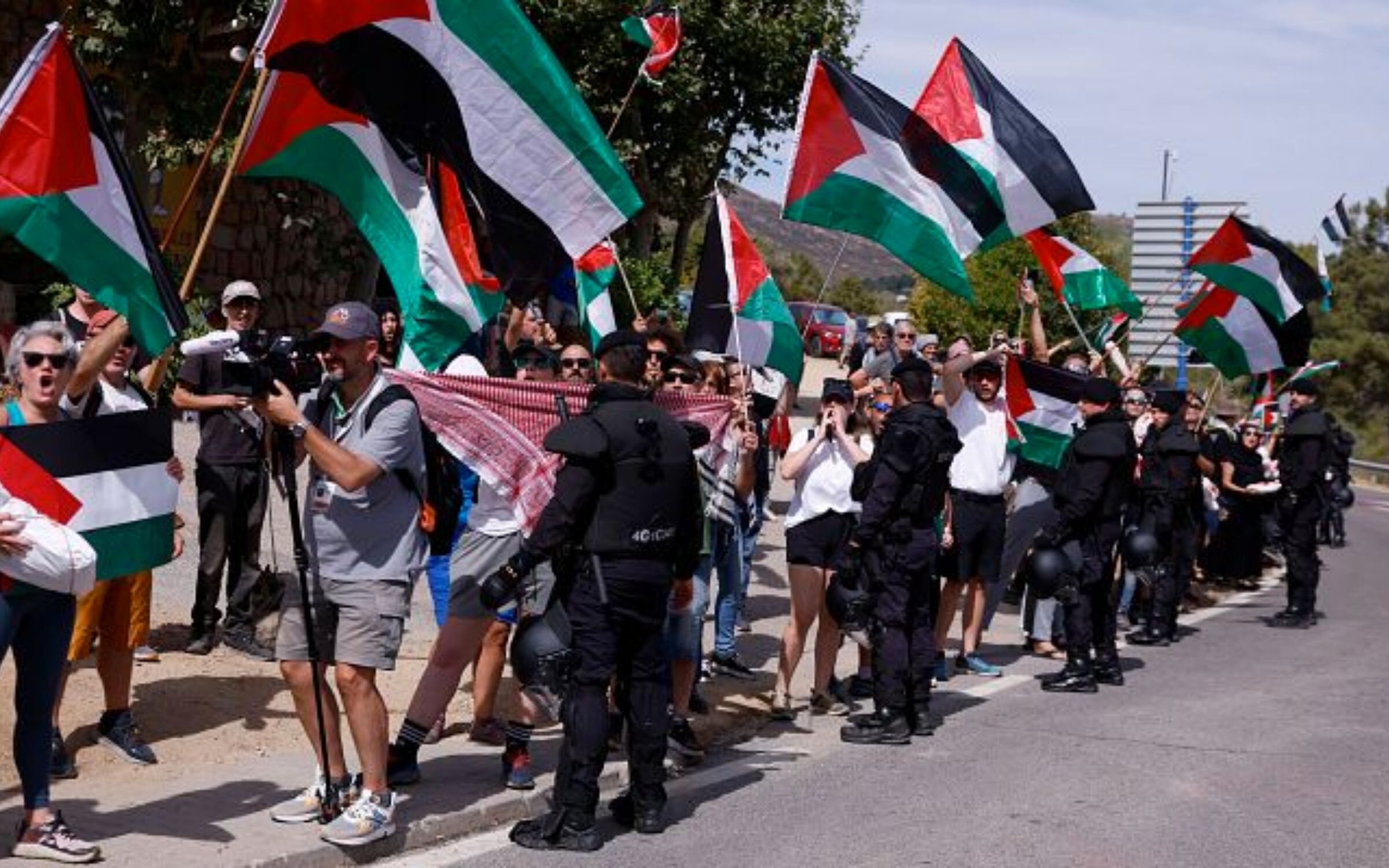 Las protestas propalestinas obligaron la cancelación de la última etapa de La Vuelta