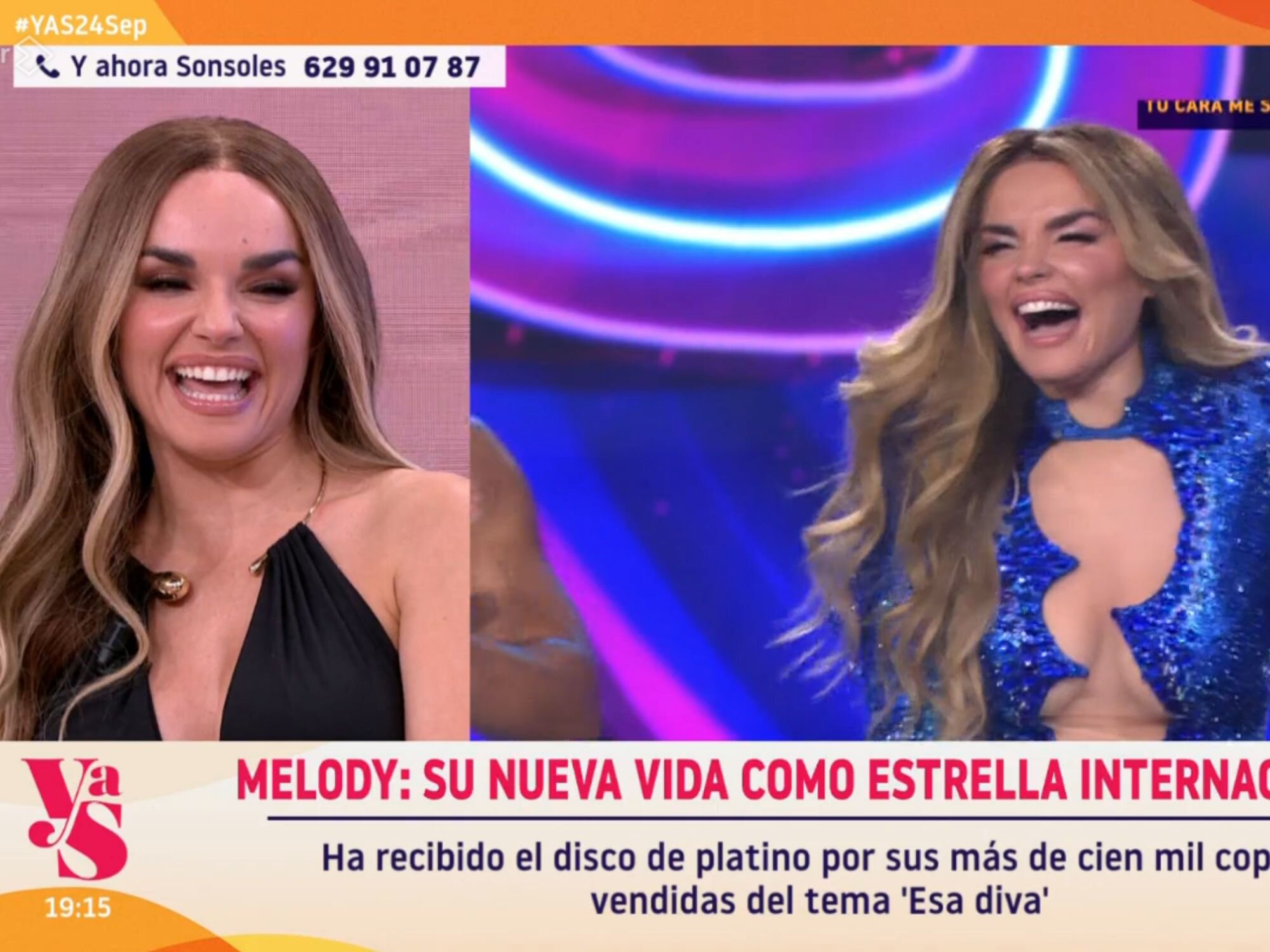 Melody viendo imágenes de 'Tu cara me suena' en 'Y ahora, Sonsoles'