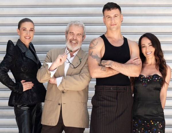 Raquel Sánchez Silva, junto al jurado de &#39;Maestros de la costura Celebrity 2&#39; formado por Lorenzo Caprile, Luis De Javier y María Escoté