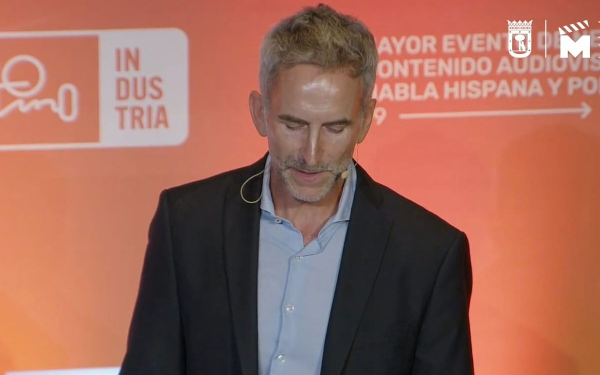 Raúl Torquemada durante la charla del festival Iberseries & Platino Industria