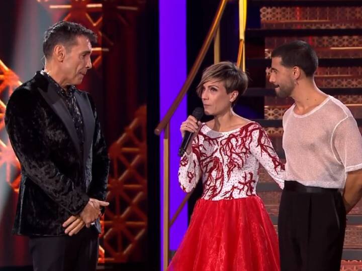 Sara Escudero, junto a Jesús Vázquez y su maestro de baile, anuncia su baja de 'Bailando con las estrellas'
