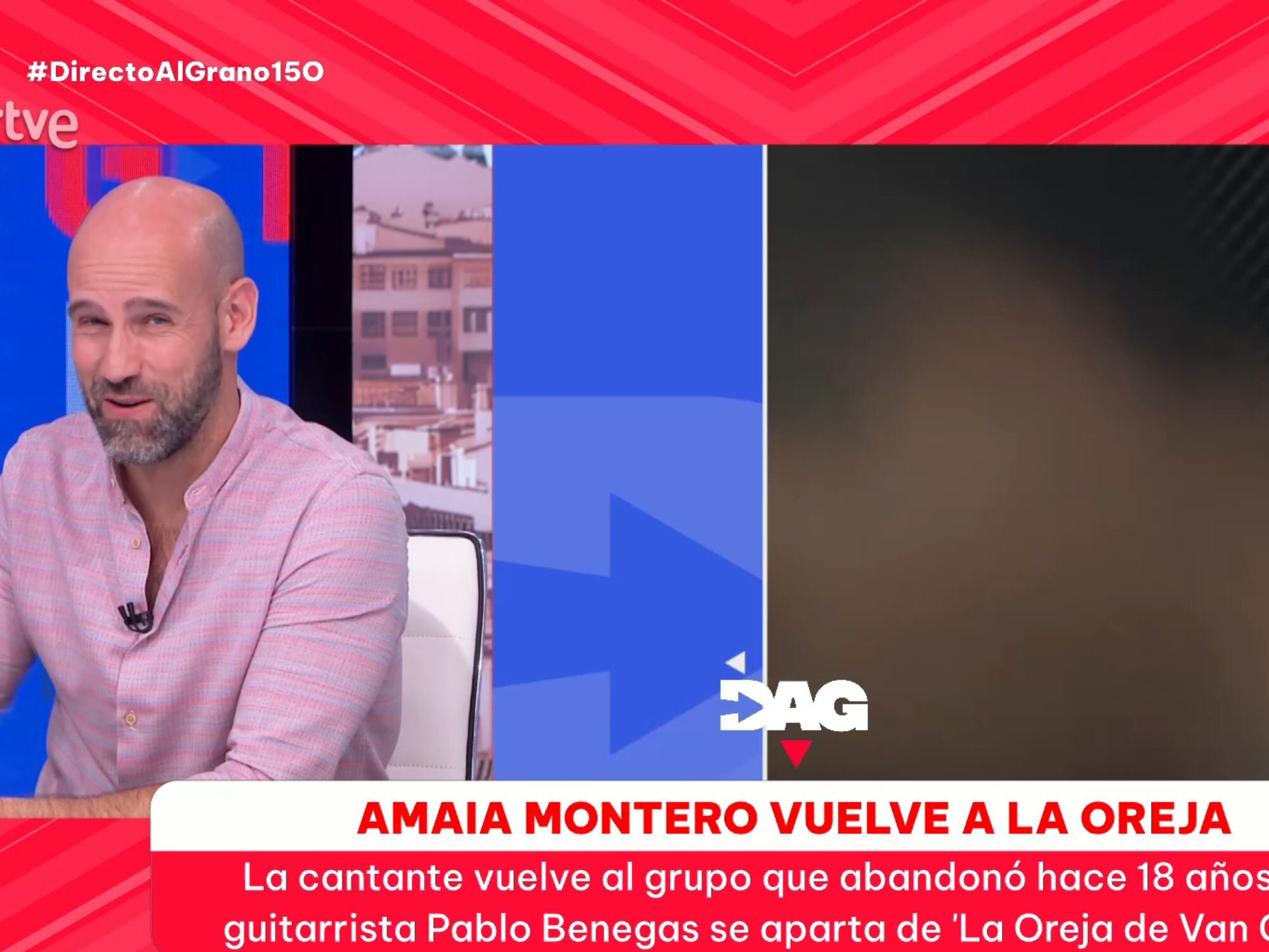 Gonzalo Miró viendo el vídeo de la vuelta de Amaia Montero a La Oreja de Van Gogh en &#39;Directo al grano&#39;
