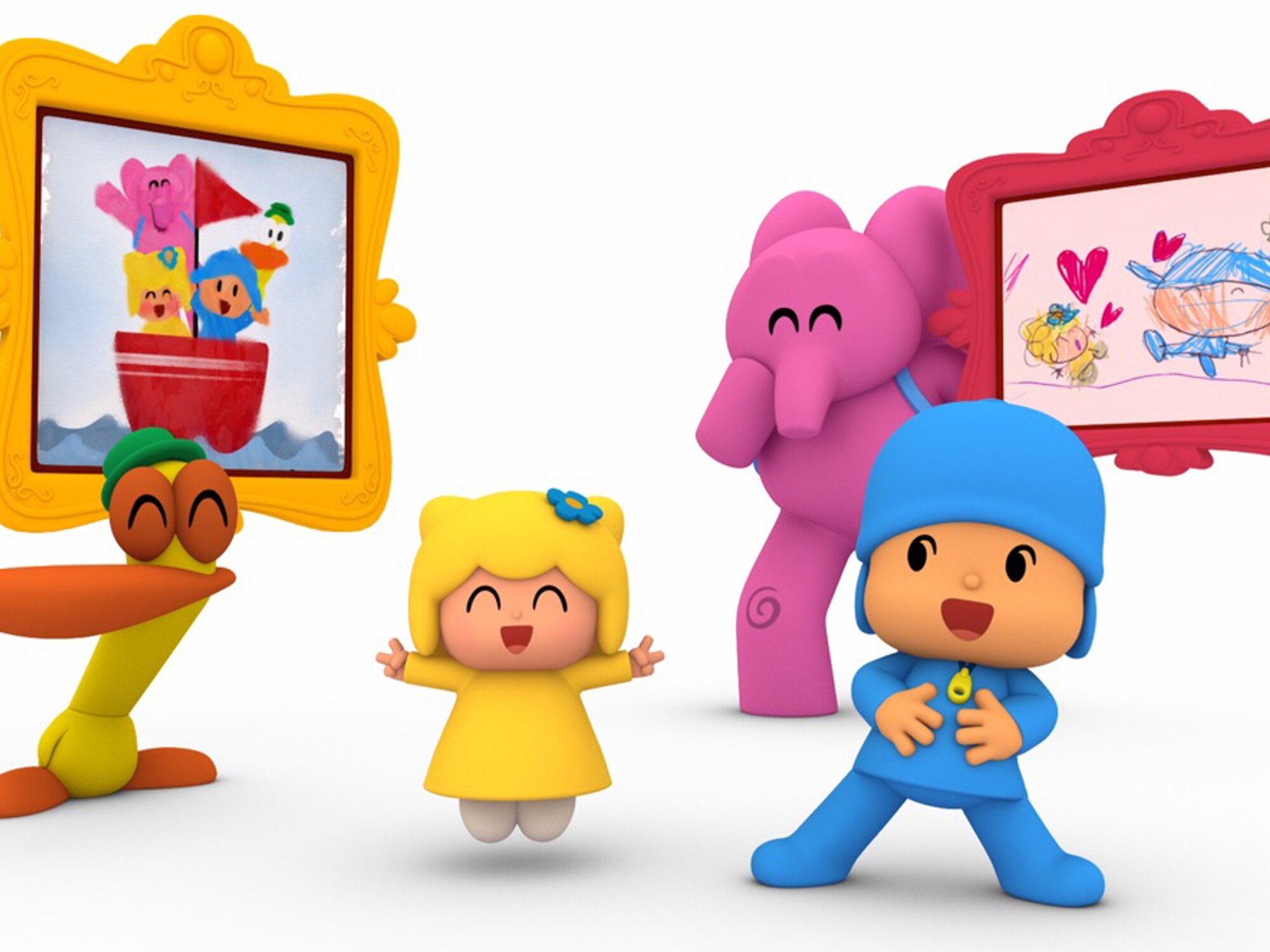 Pato, Bea, Pocoyo y Elly, personajes principales de la serie de 'Pocoyó'