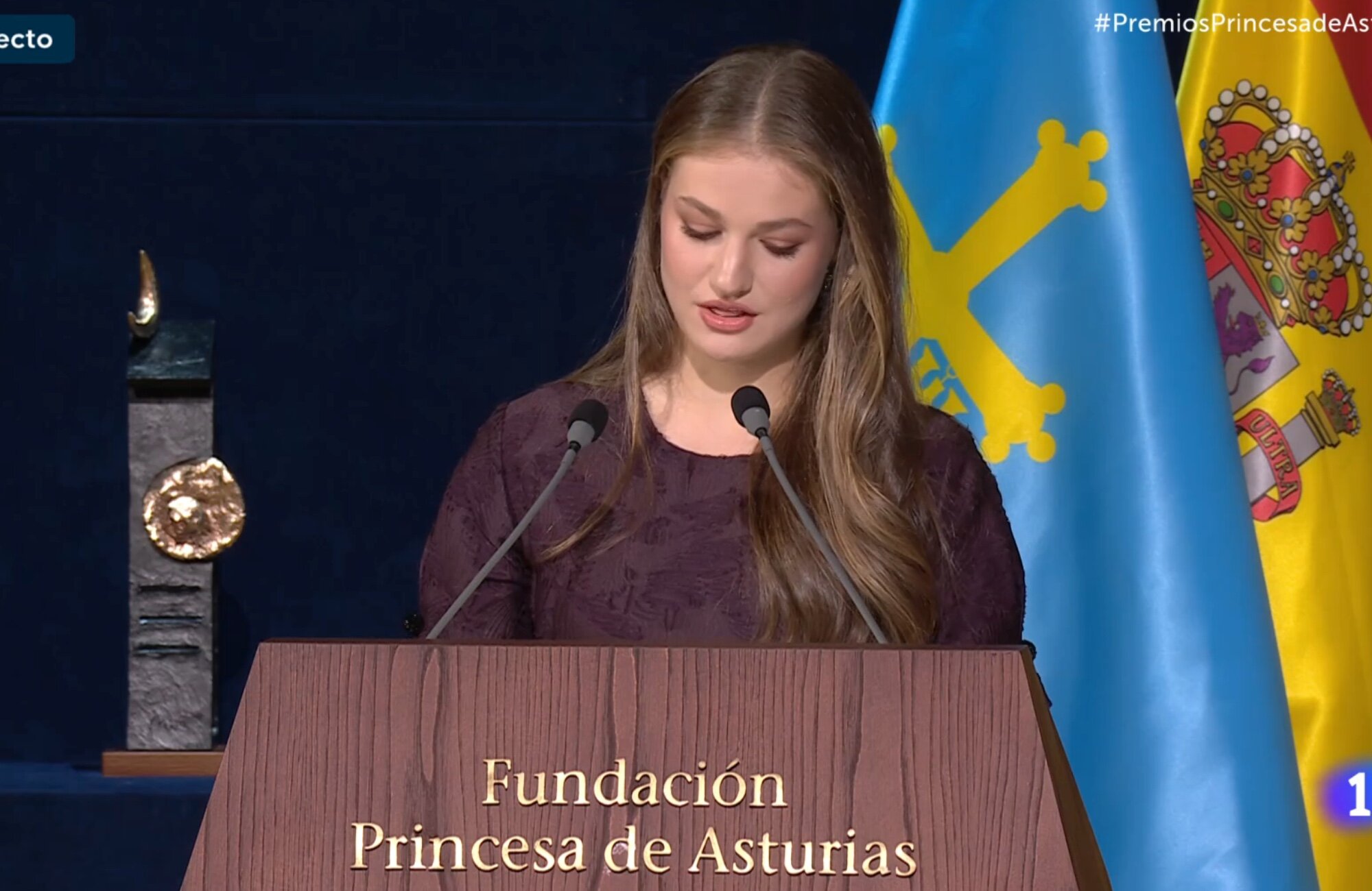 La princesa Leonor en su discurso de los Premios Princesa Leonor