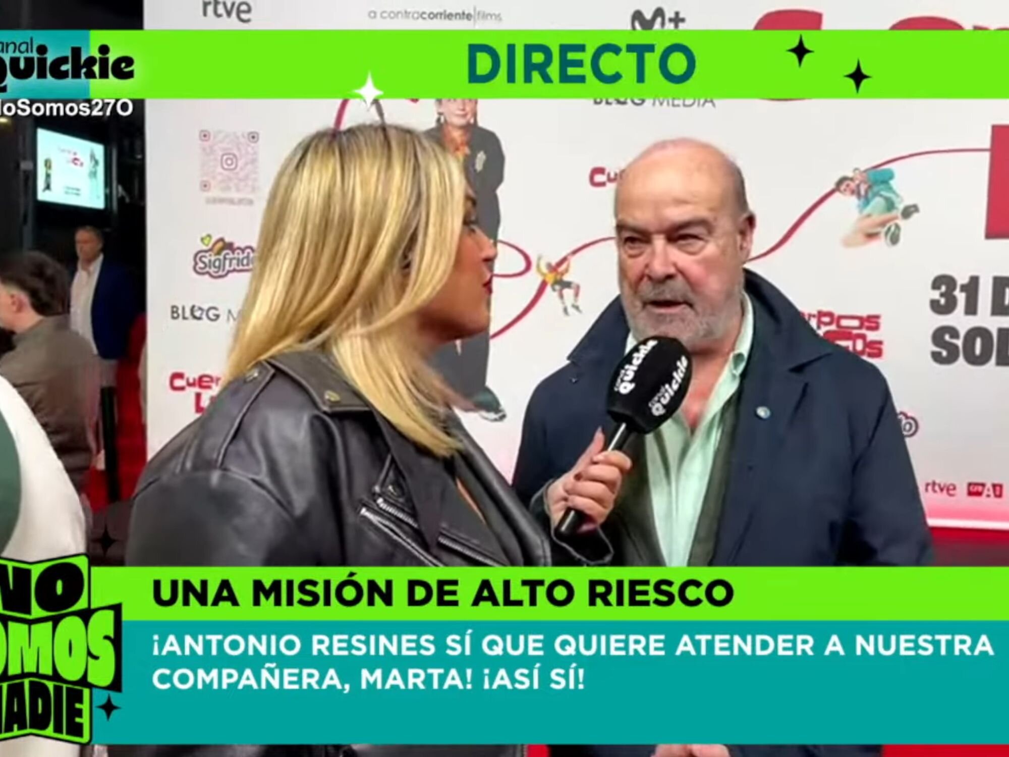 Marta Riesco entrevistando a Antonio Resines para 'No somos nadie'
