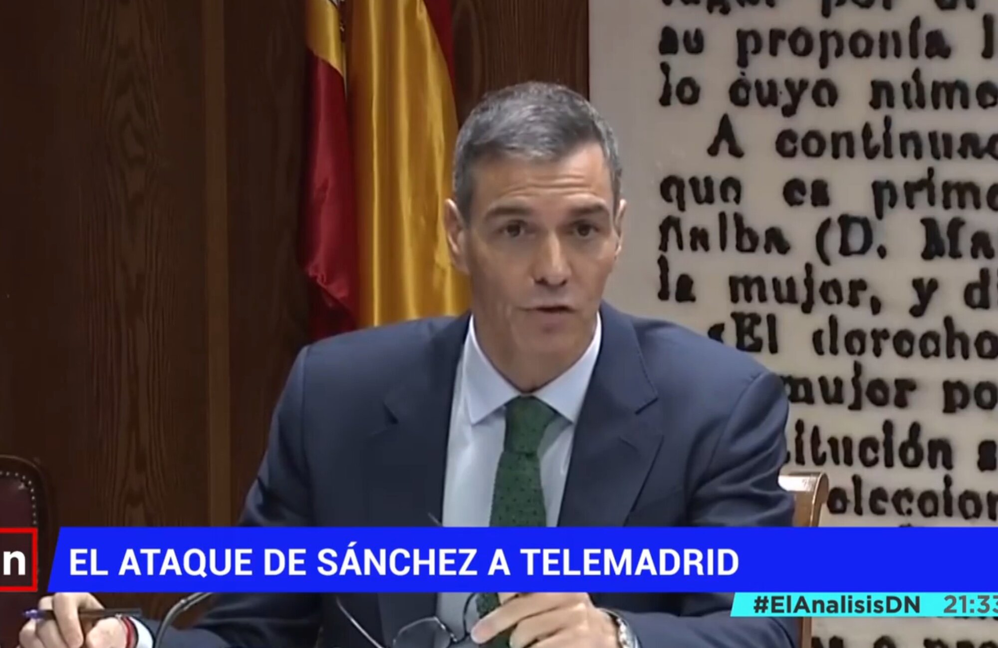 Pedro Sánchez durante su comparecencia en el Senado
