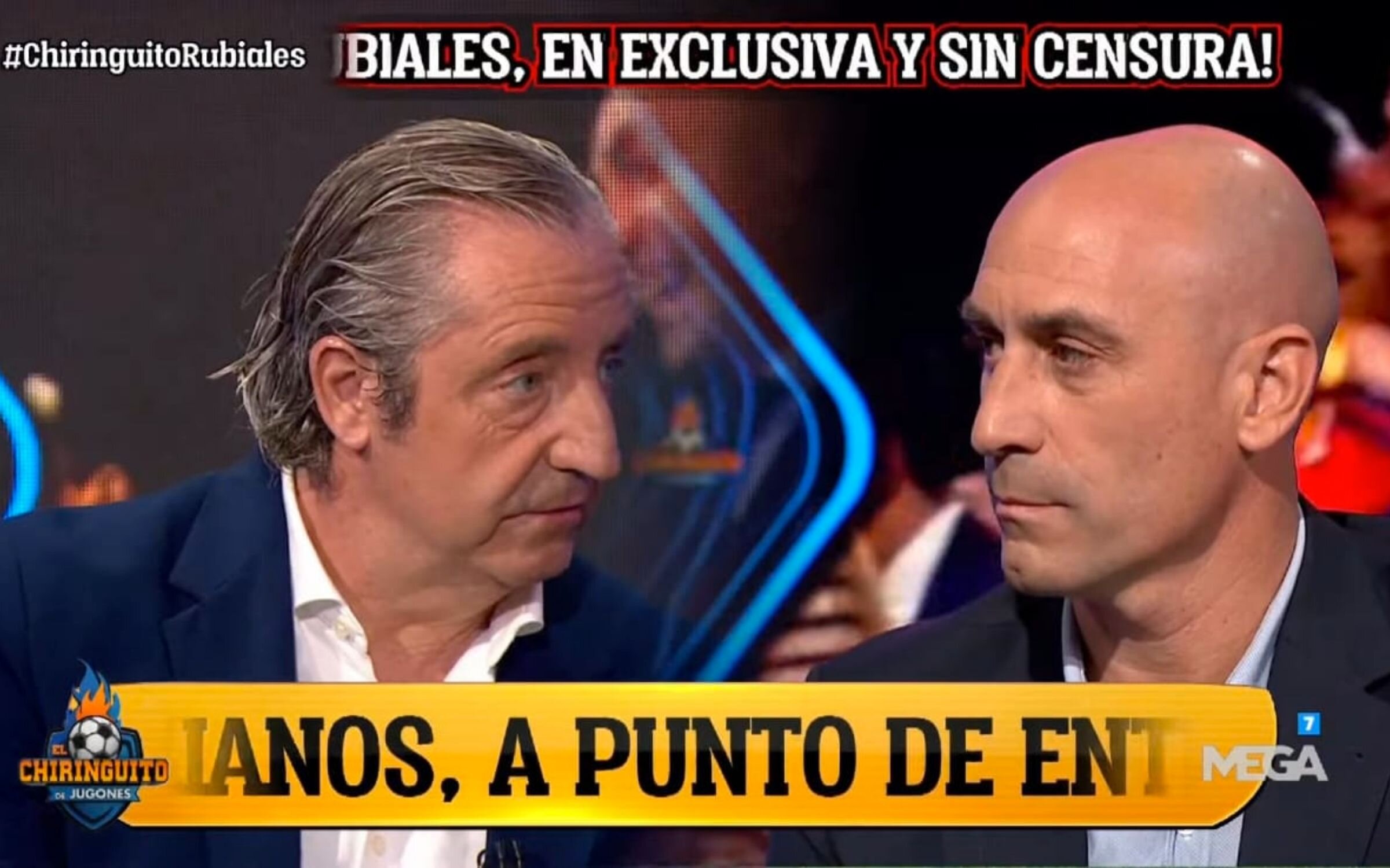 Josep Pedrerol junto a Luis Rubiales en 'El Chiringuito de Jugones'