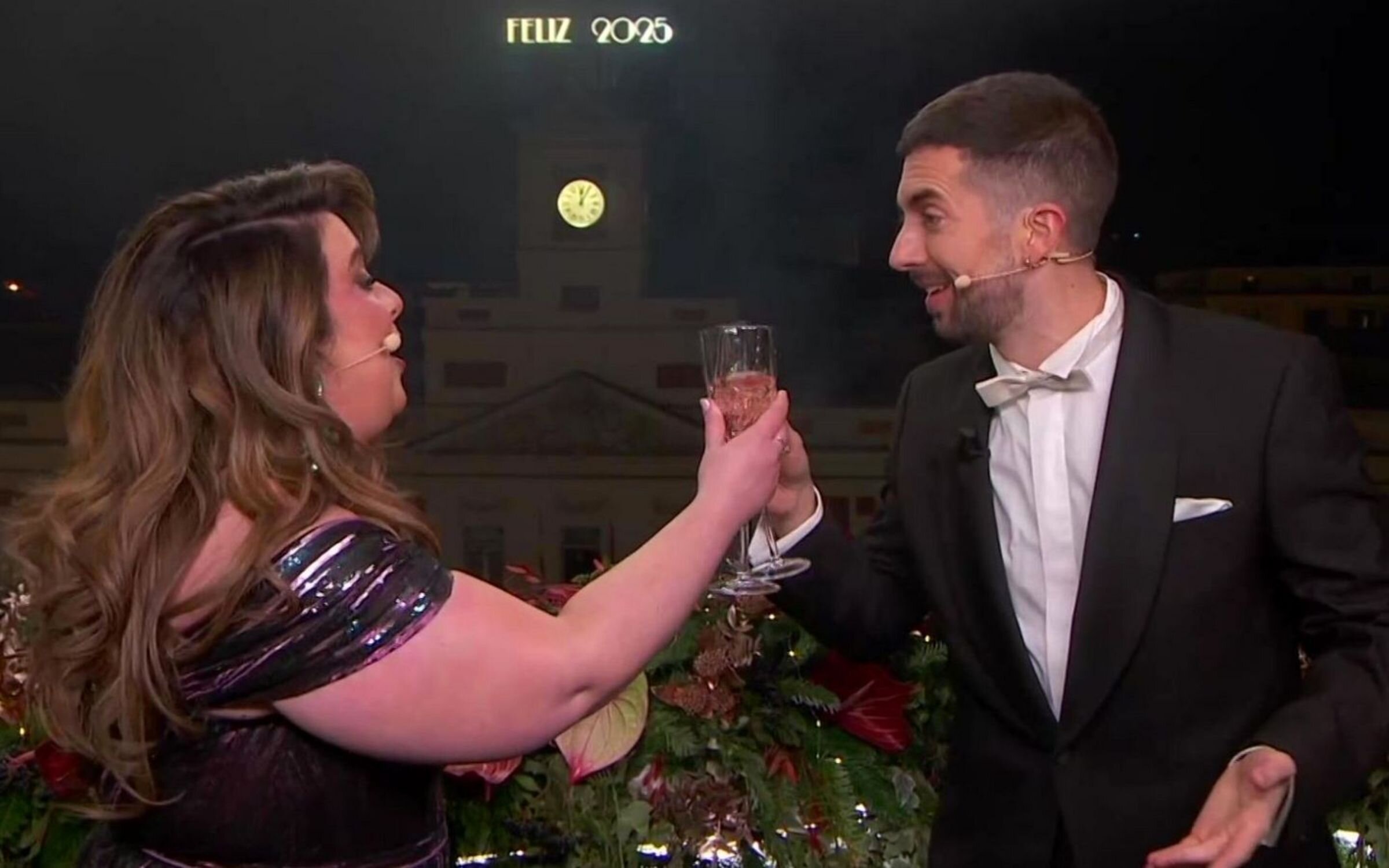 Lalachus y David Broncano presentando las Campanadas en RTVE