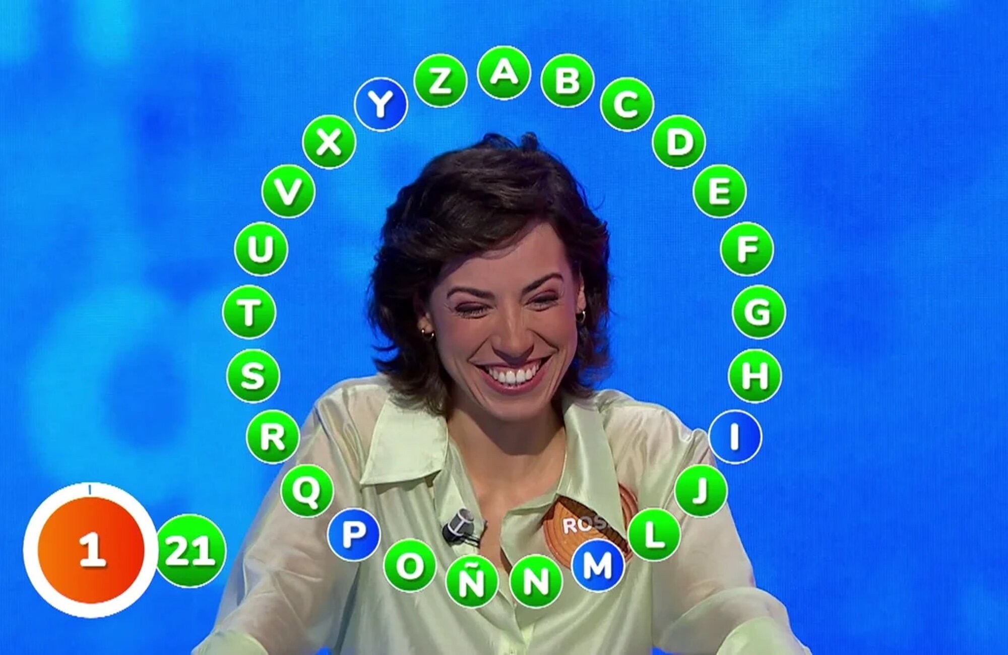 Rosa durante 'El Rosco' de 'Pasapalabra'