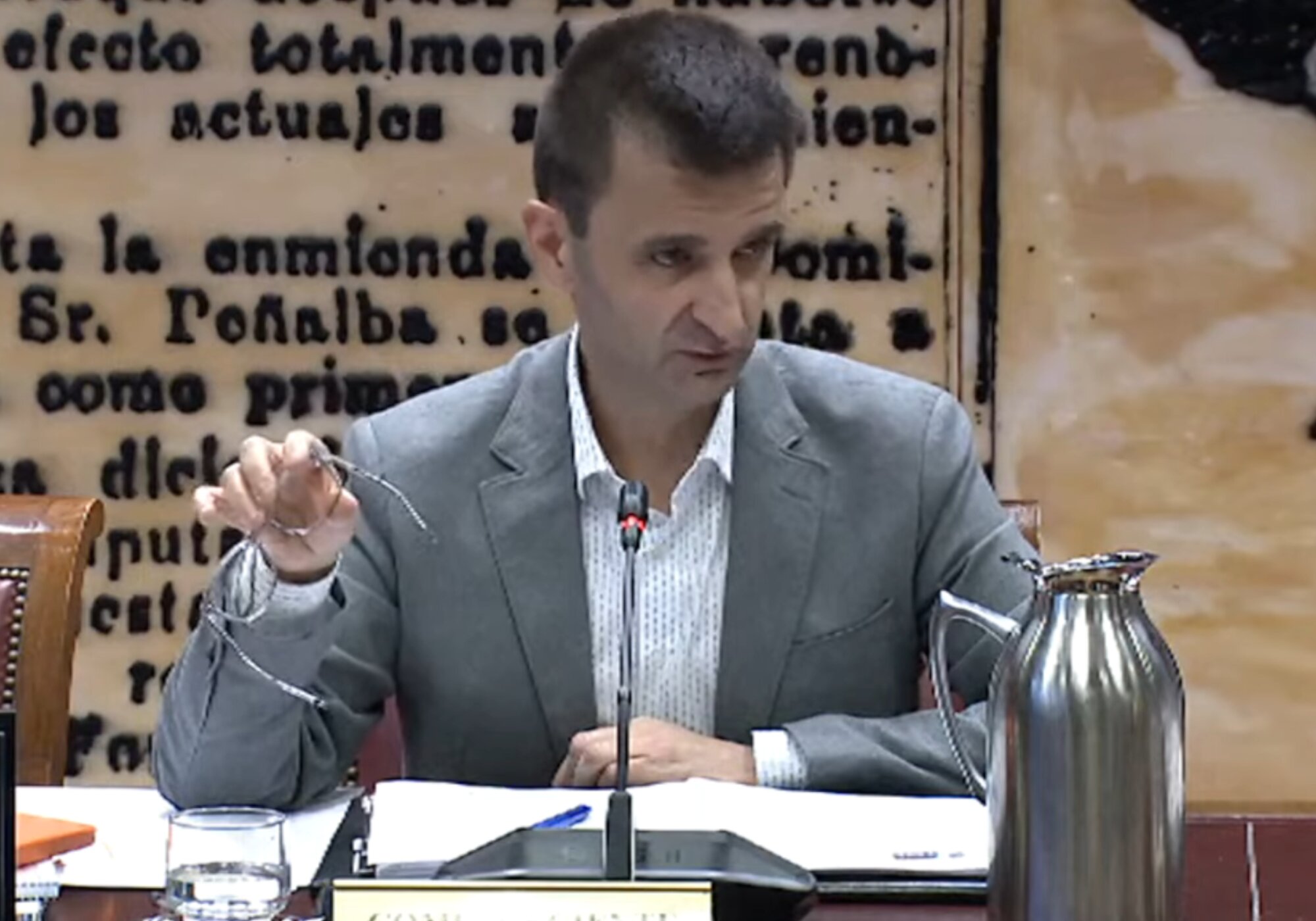 José Pablo López durante su comparecencia en la Comisión Mixta Congreso-Senado