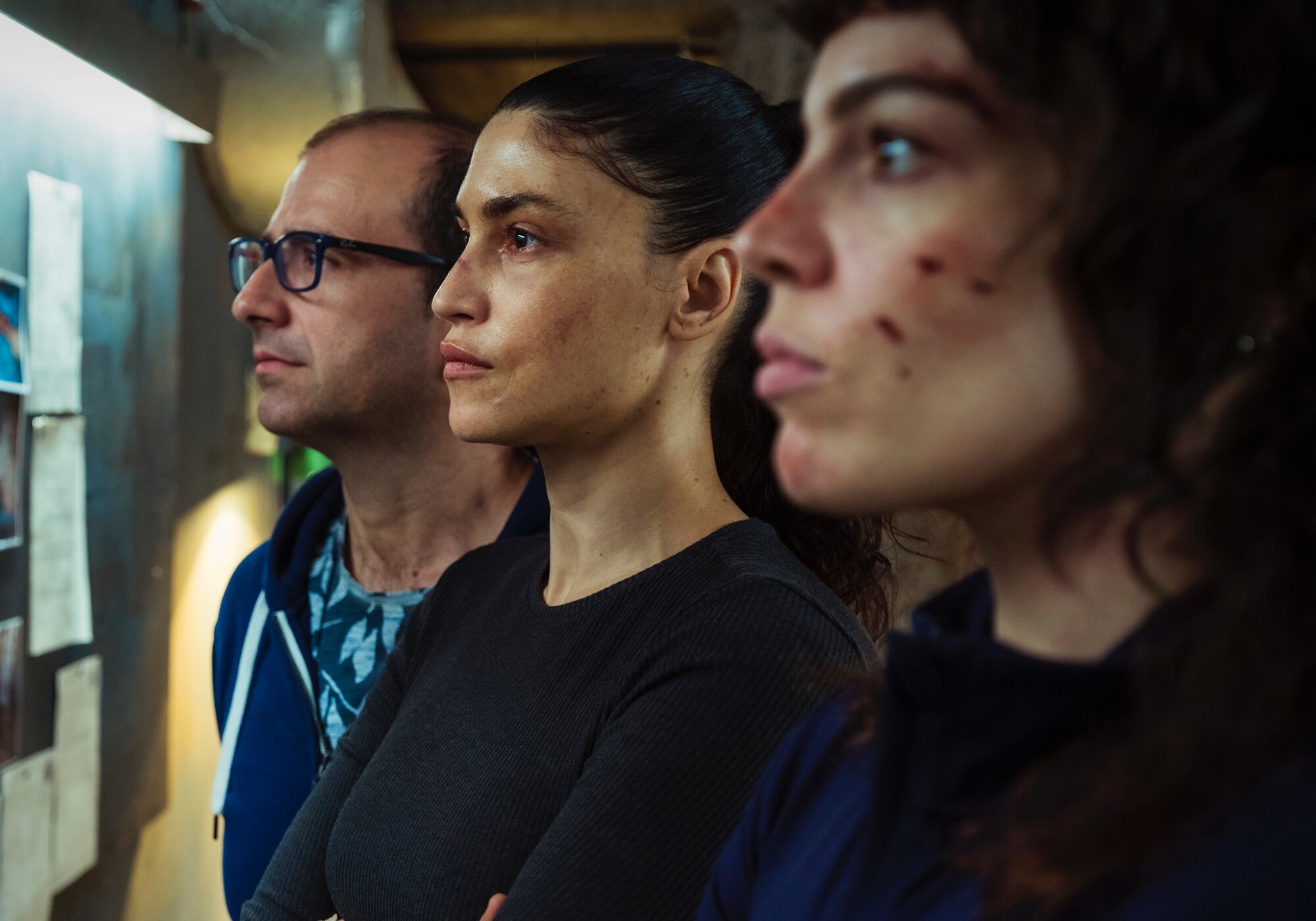 Paco Cabezas, Nerea Barros y Lucía Martín Abello en el rodaje de 'La Nena'