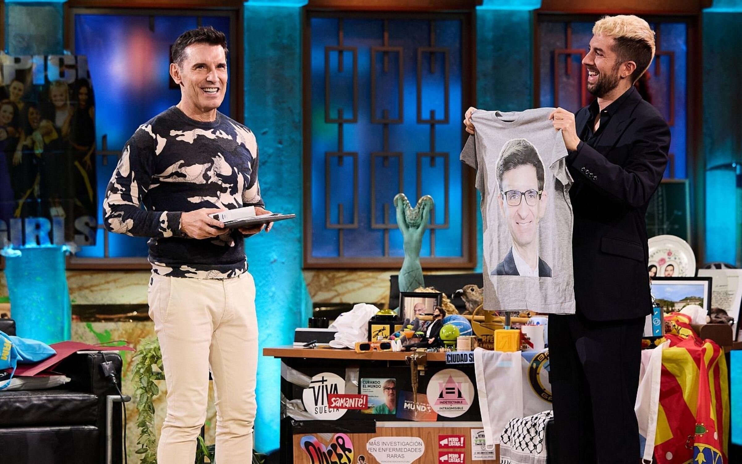 Jesús Vázquez en 'La revuelta' junto a David Broncano