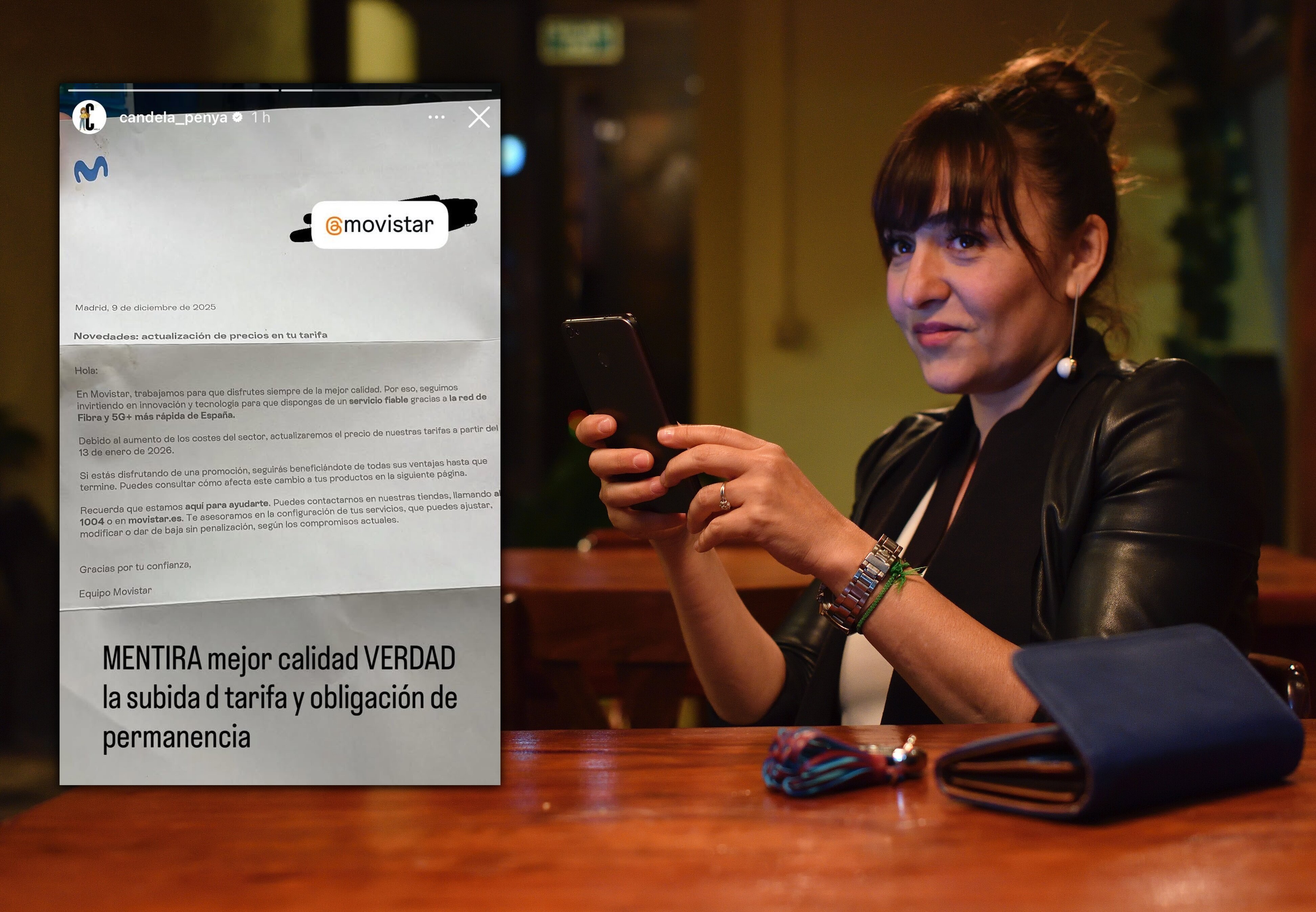 Candela Peña explota contra Movistar+ a través de su historias de Instagram