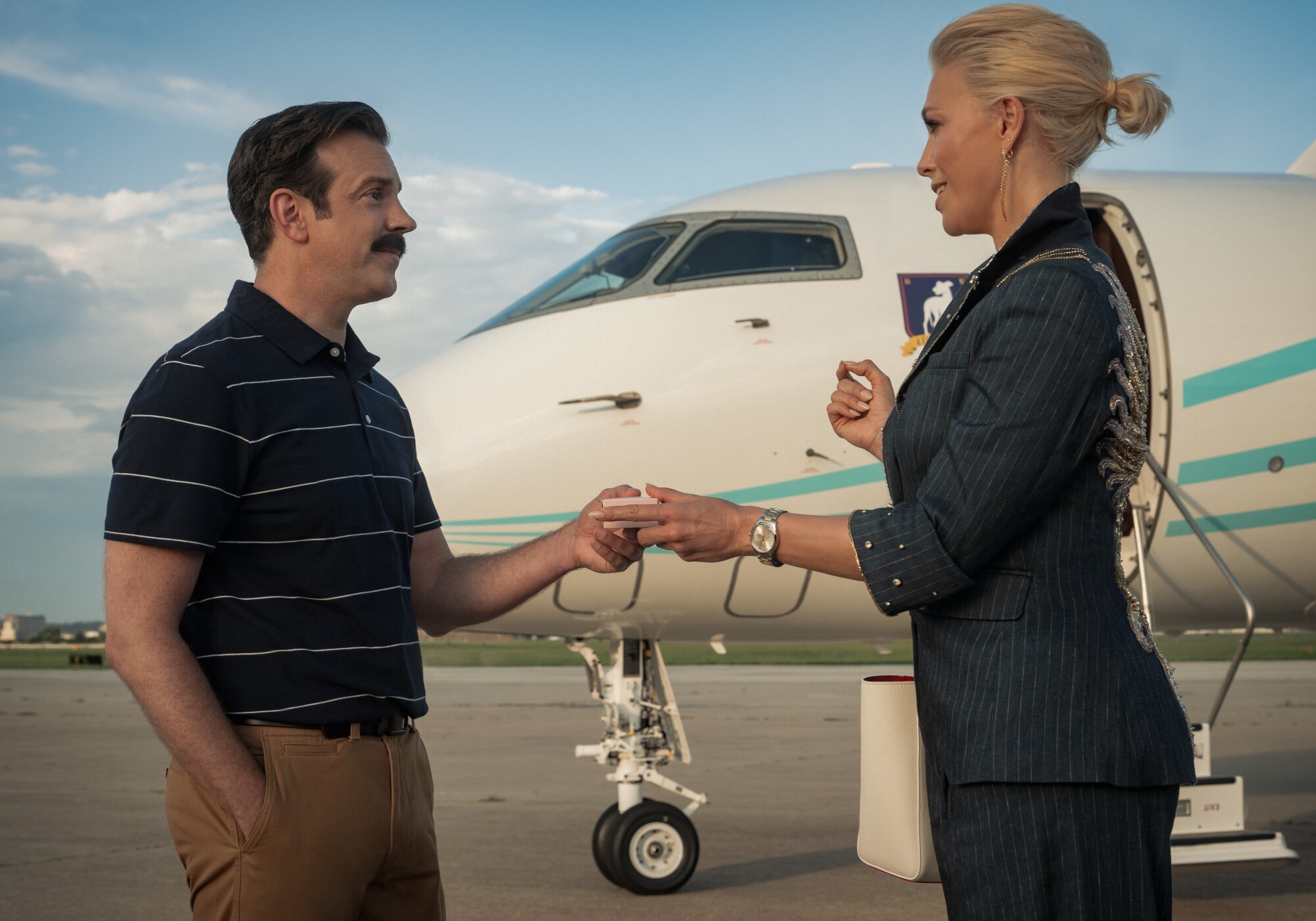Jason Sudeikis y Hannah Waddingham en la cuarta temporada de 'Ted Lasso'