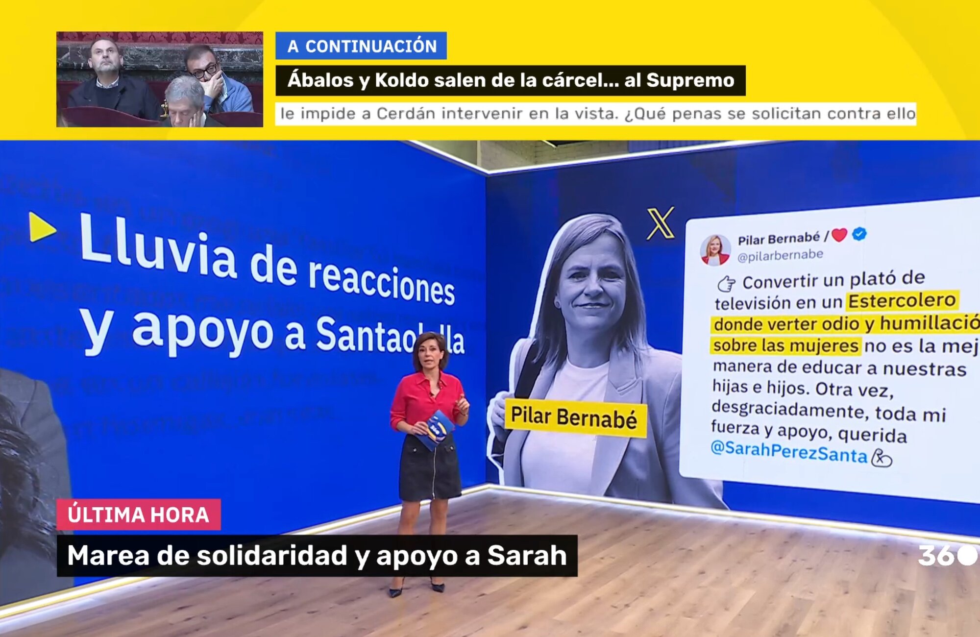 Adela González repasa las reacciones de los políticos al ataque a Sarah Santaolalla en 'Mañaneros 360'
