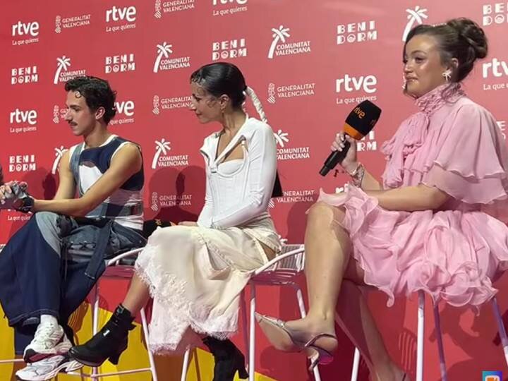 Mayo, Rosalinda y Asha en la rueda de prensa de la semifinal 2 del Benidorm Fest 2026