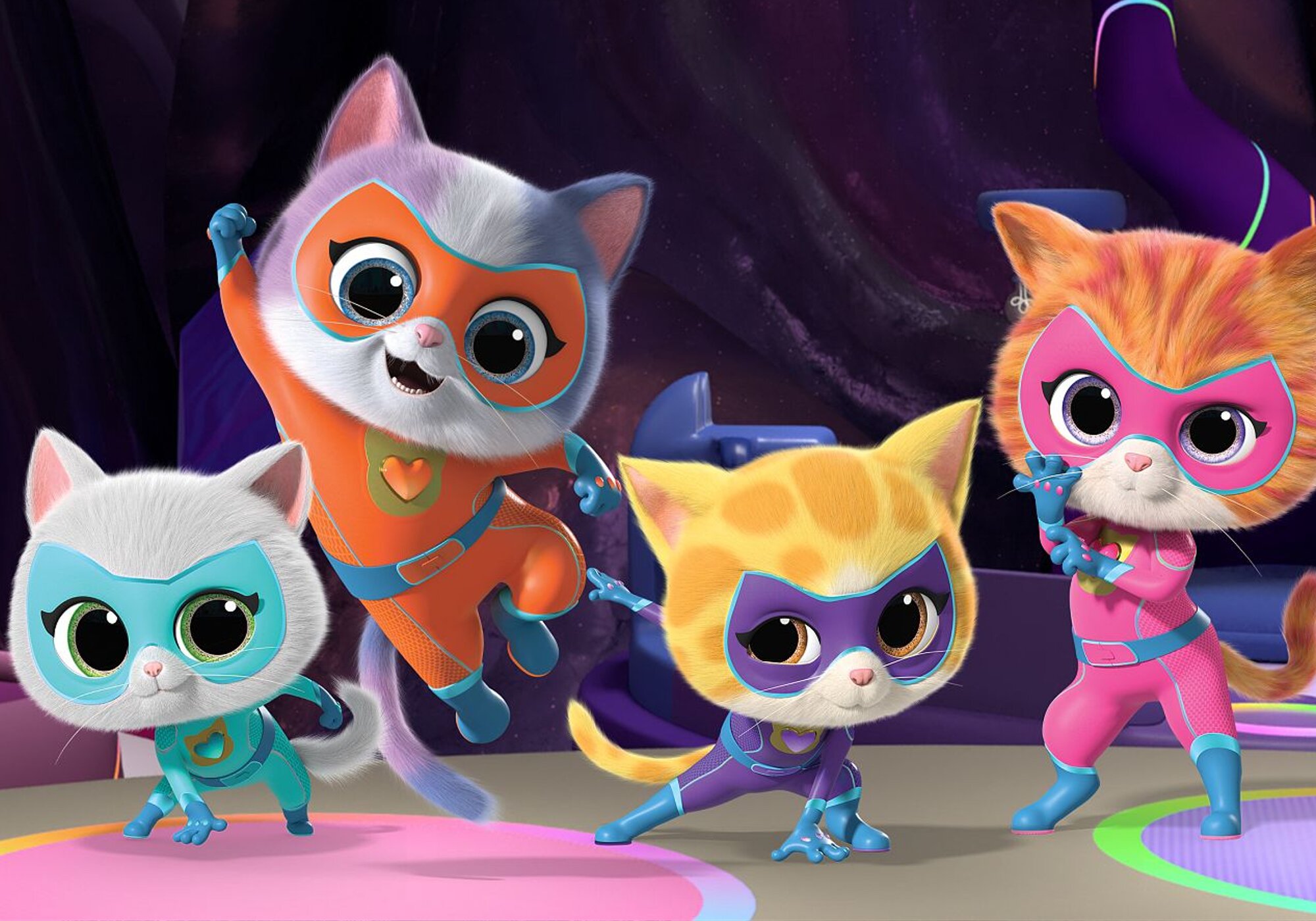'Superkitties: Héroes Peludos en Acción' es uno de los contenidos que se emite actualmente en Disney Junior