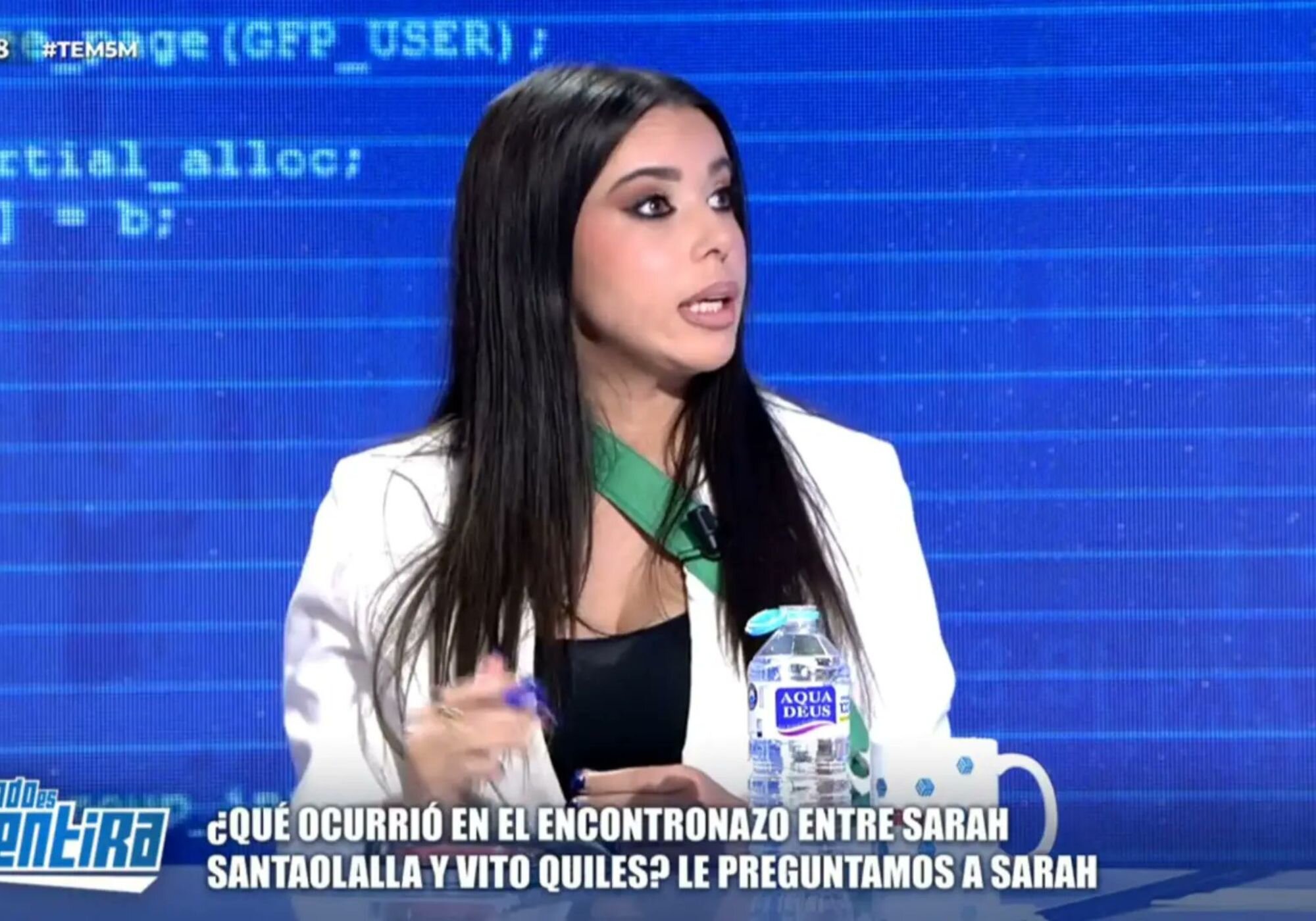 Sarah Santaolalla ha aparecido en los programas en los que colabora con un cabestrillo tras la supuesta agresión física de Vito Quiles
