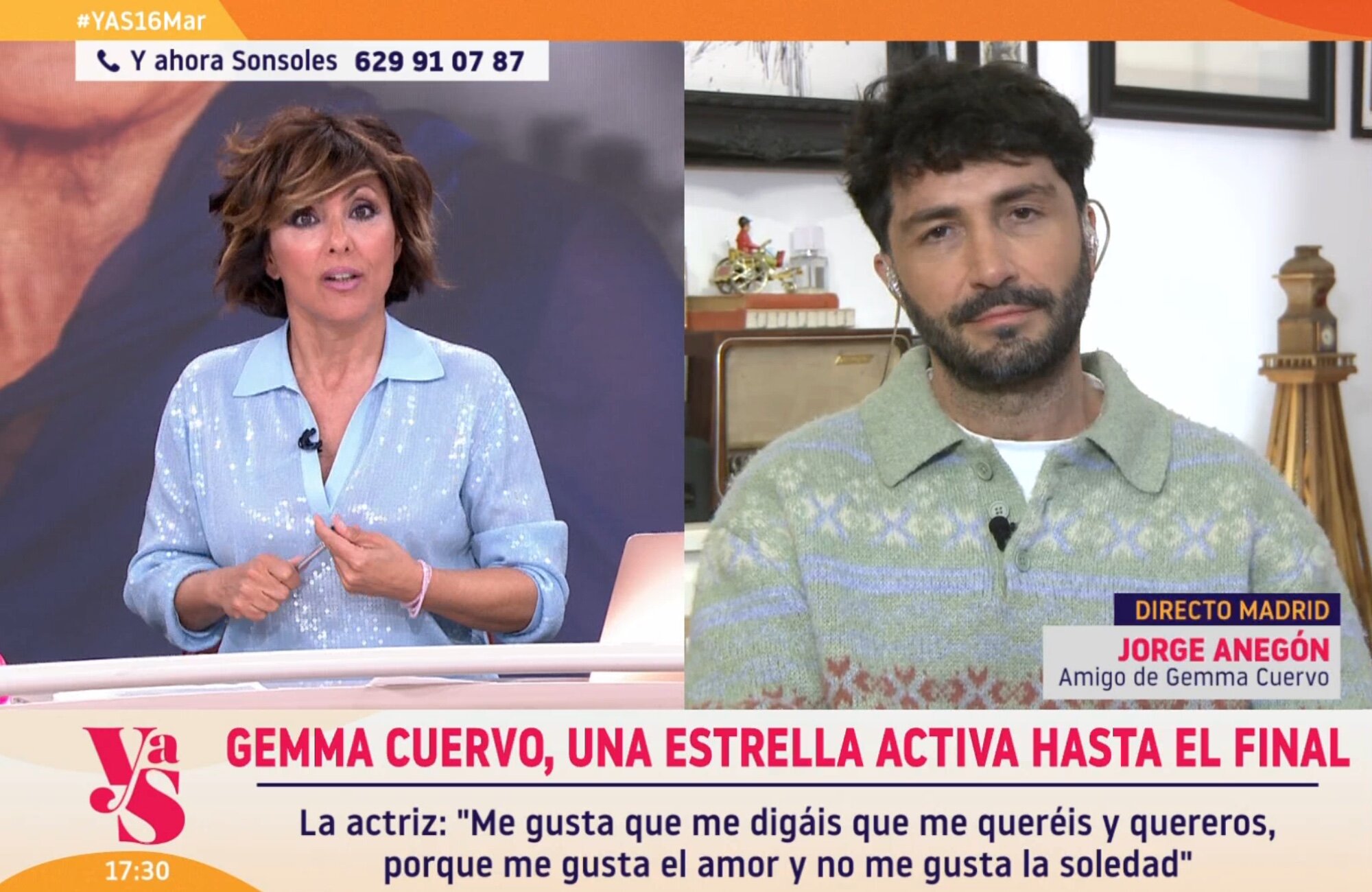 Sonsoles Ónega conecta con Jorge Anegón en 'Y ahora, Sonsoles'