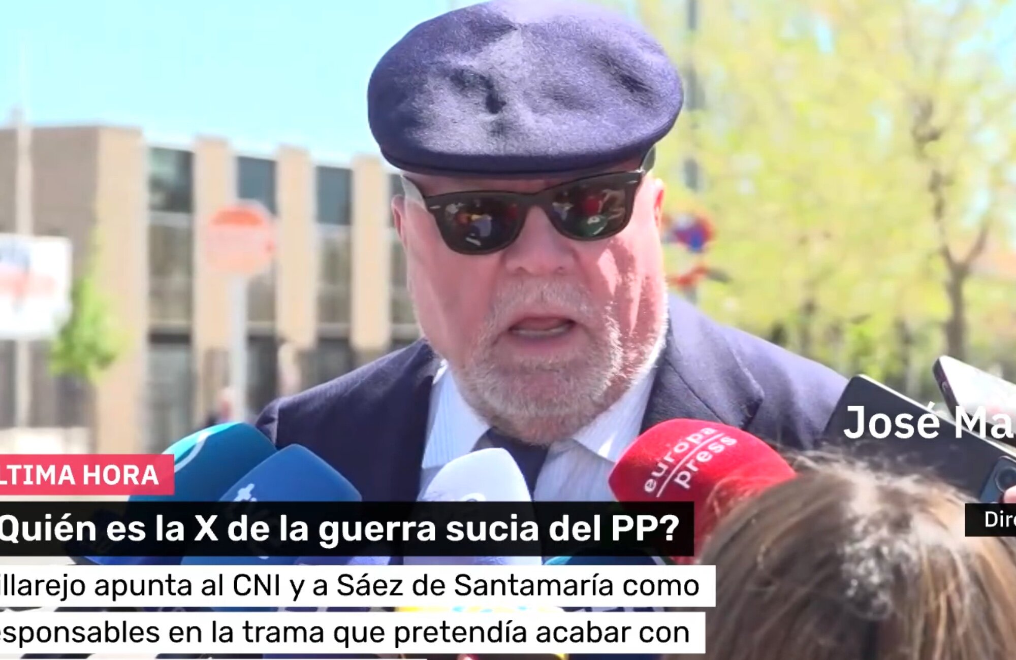 El excomisario Villarejo atiende a la prensa tras el juicio del caso Kitchen