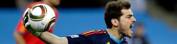 Iker Casillas en el debut de España en el Mundial