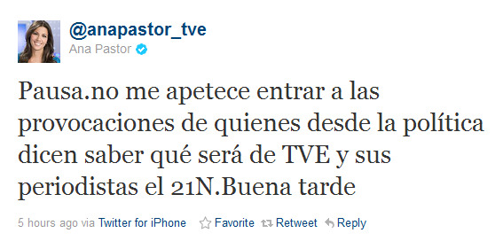 Ana Pastor en Twitter