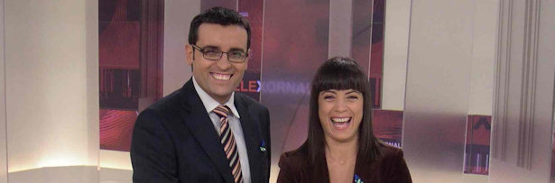  Los presentadores de TVG Alfonso Hermida y Ana Pérez