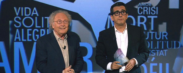 Eduard Punset con Andreu Buenafuente en el plató del programa