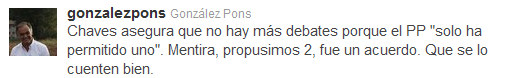 Esteban González Pons aclara la visión del Partido Popular sobre la organización del debate