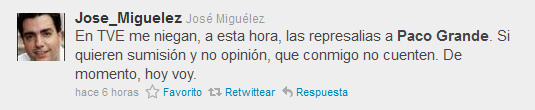 Tuit de José Miguélez (Público)