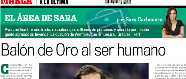 El área de Sara Carbonero