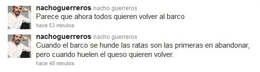 Nacho Guerreros habla en Twitter sobre Fernando Tejero