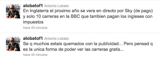 Antonio Lobato en Twitter