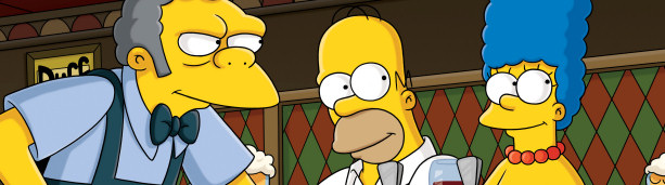 Marge y Homer con Moe