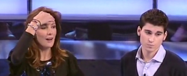 Remedios Cervantes y el concursante Mario tras perder 5.000 euros en 'Atrapa un millón'