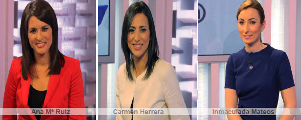 Presentadoras de las distintas ediciones de informativos