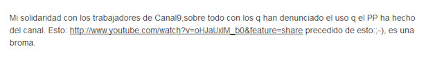 Toni Cantó muestra su solidaridad con los trabajadores de Canal 9