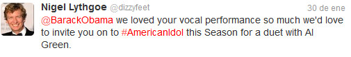 Nigel Lythgoe invita a Obama a cantar en 'American Idol'