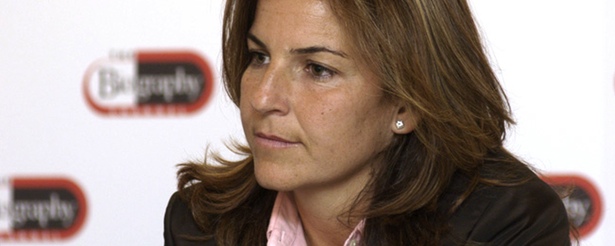 La tenista en la rueda de prensa