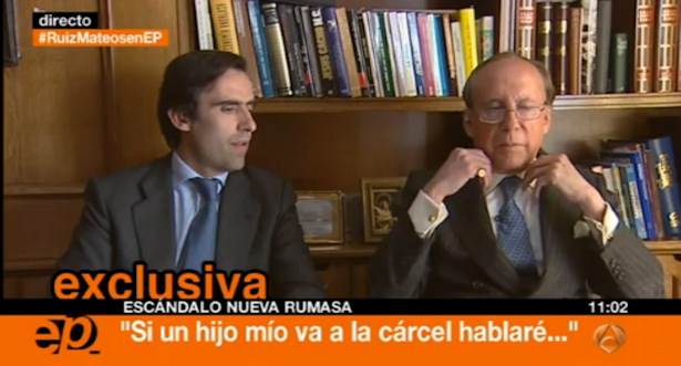 José María Ruiz Mateos con su hijo en 'Espejo público'