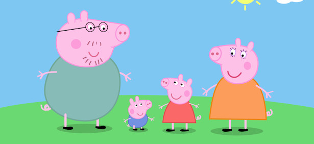 'Peppa Pig' y su marido George Pig, protagonistas de la serie de animación de Clan