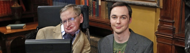 Stephen Hawking y Jim Parsons en una escena del último capítulo de 'The Big Bang Theory'.