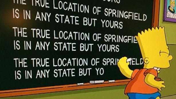 Pizarra de Bart Simpson en 'Los Simpson'