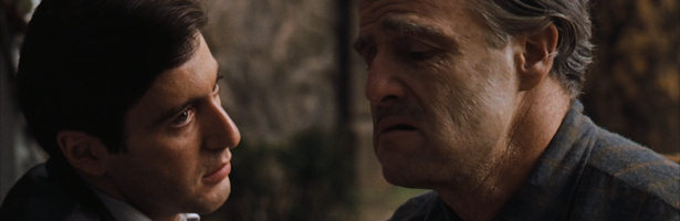 Al Pacino y Marlon Brando, cabezas del clan Corleone de "El Padrino".