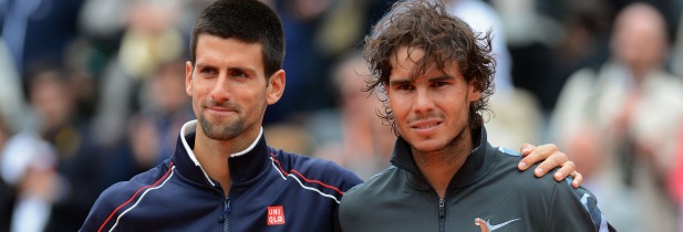 Djokovic y Nadal tras la final de Roland Garros 2012
