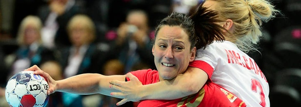 Imagen del España-Dinamrca de balonmano femenino