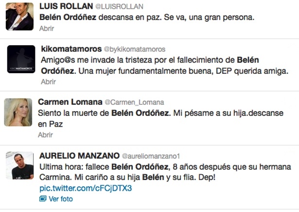 Condolencias de los famosos