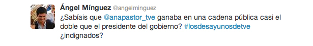 Tweet de Mínguez